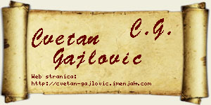 Cvetan Gajlović vizit kartica